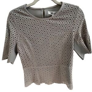 My Tribe Gray Perforated Leather Top NWT X Small